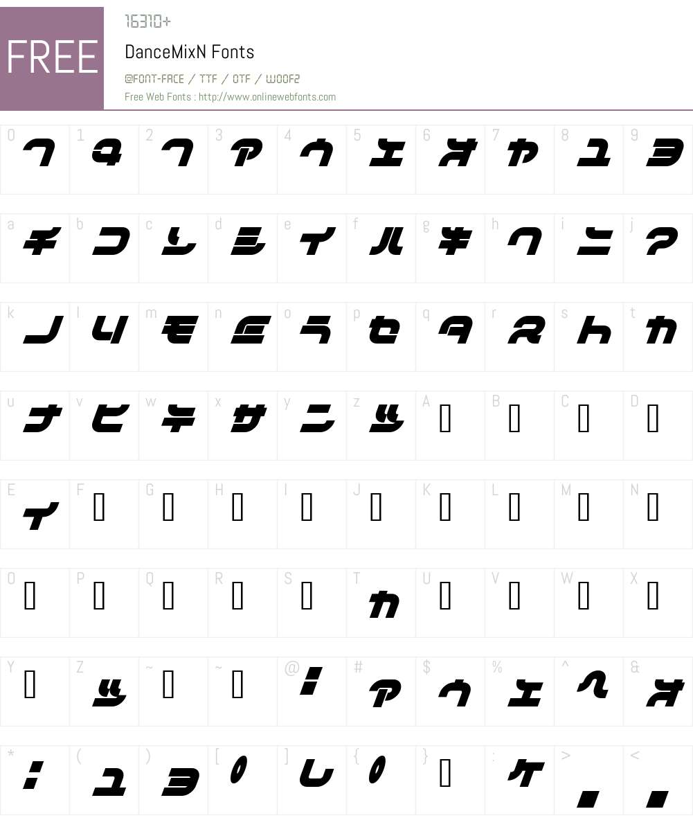 DanceMixN Font Screenshots