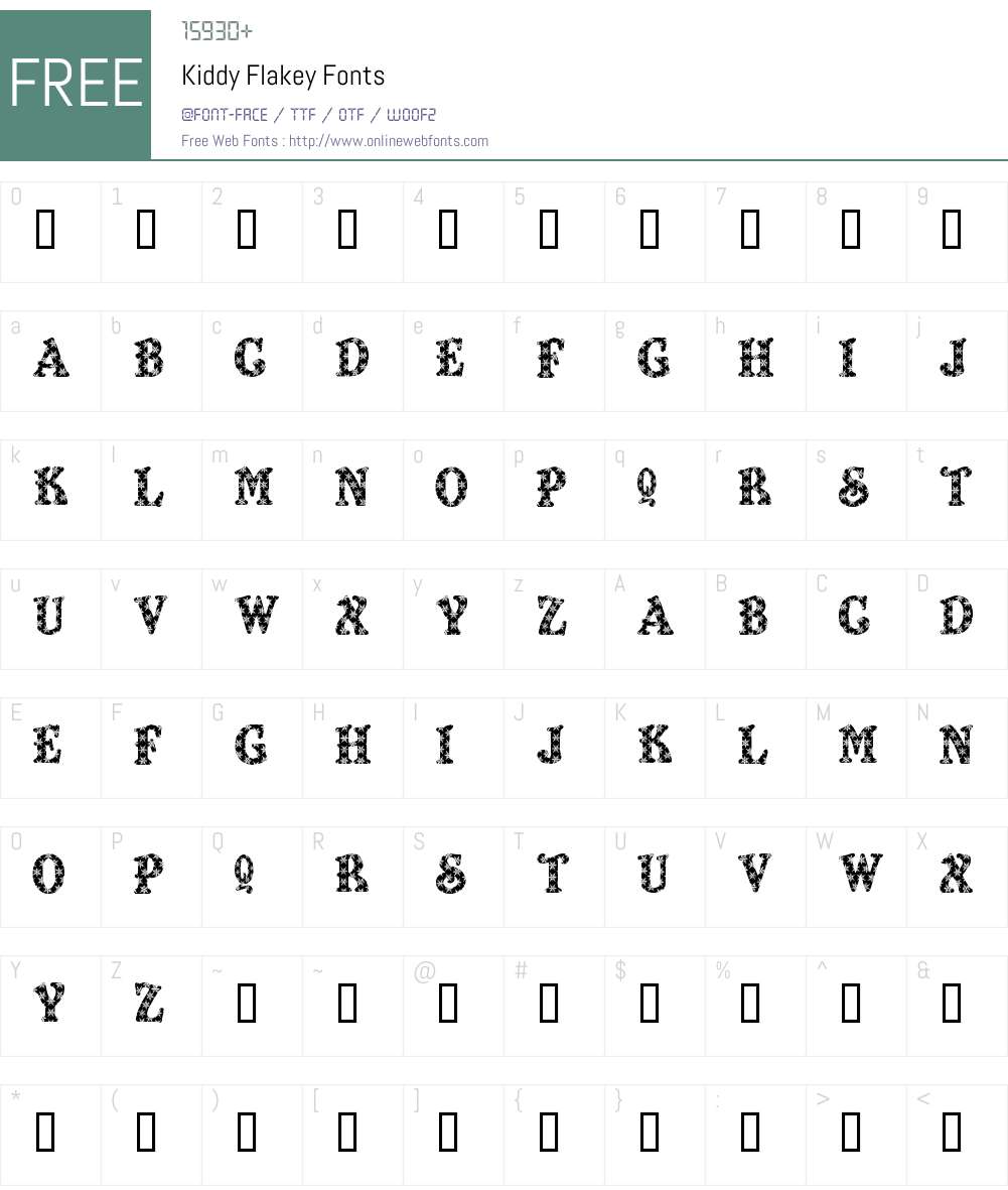 Kiddy Flakey Font Screenshots