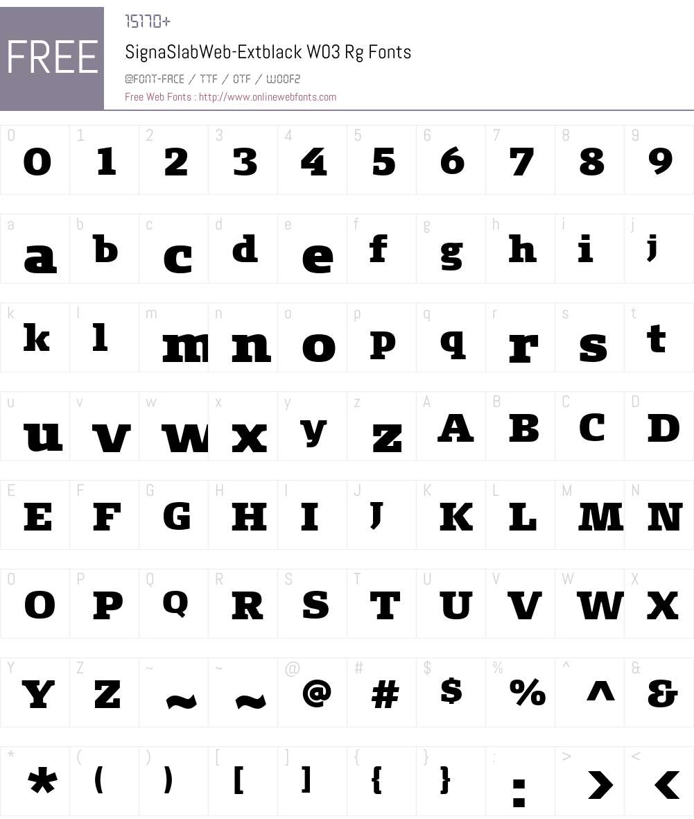 FF Signa Slab Font Screenshots