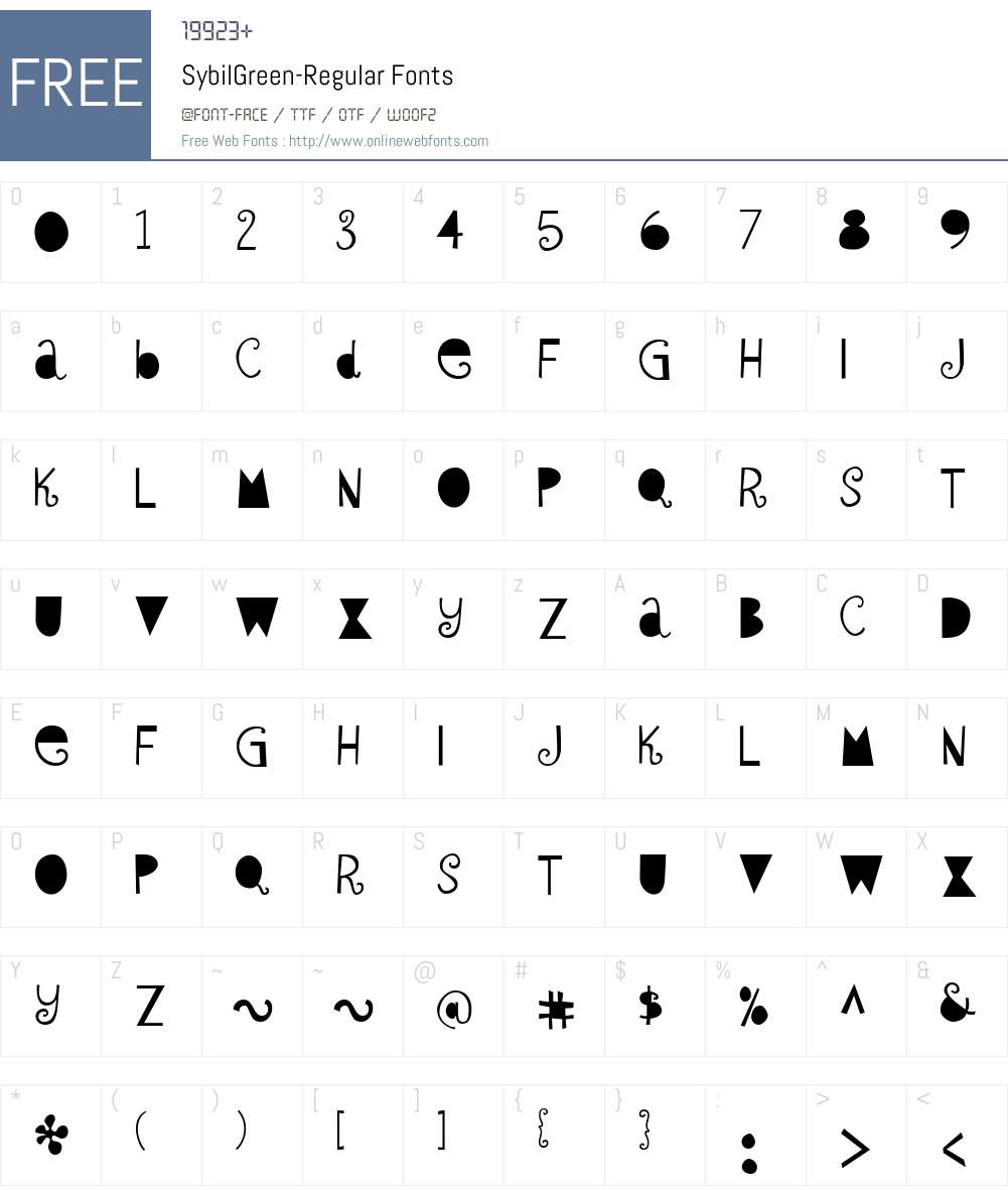 Sybil Green Font Screenshots