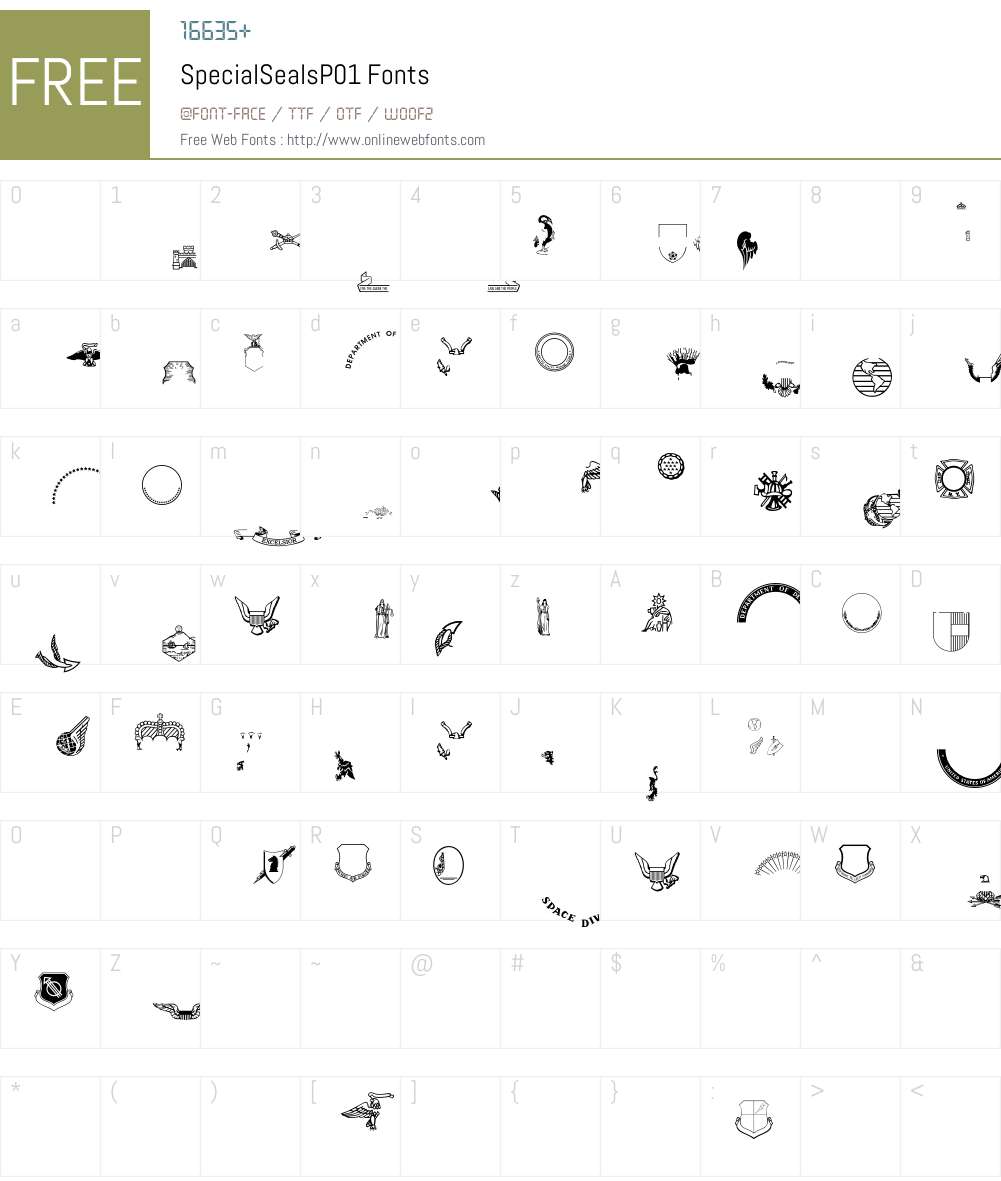 SpecialSeals Font Screenshots