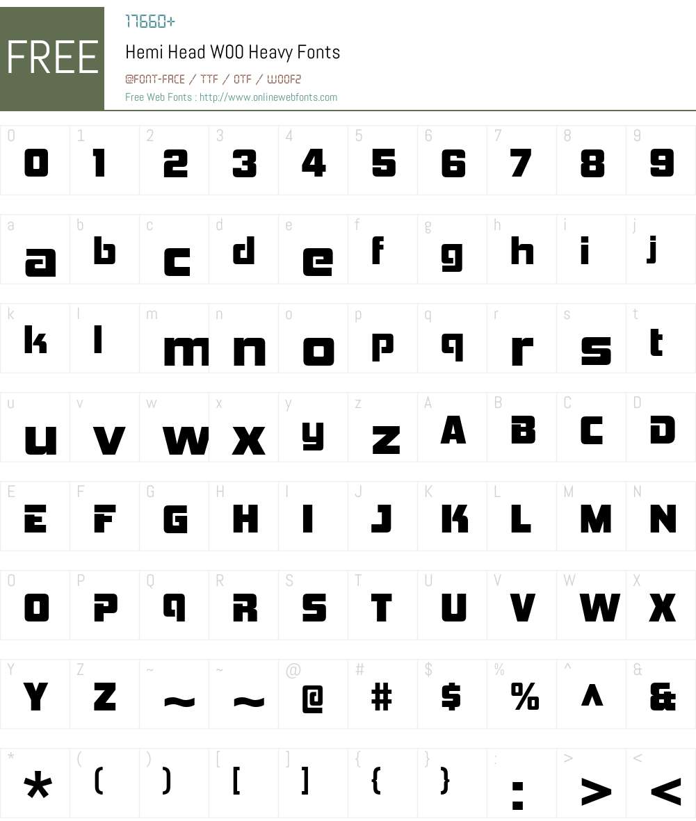 HemiHeadW00-Heavy Font Screenshots