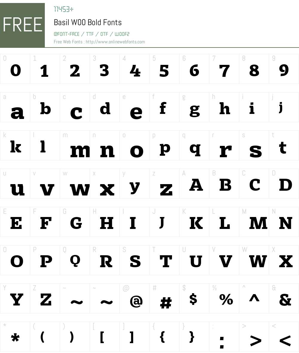 BasilW00-Bold Font Screenshots