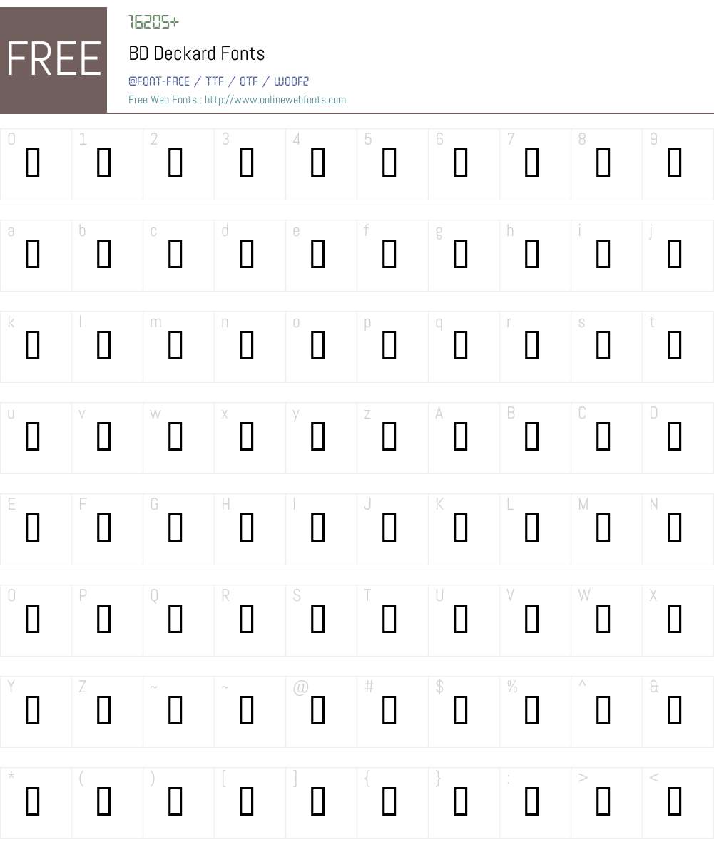 BD Deckard Font Screenshots