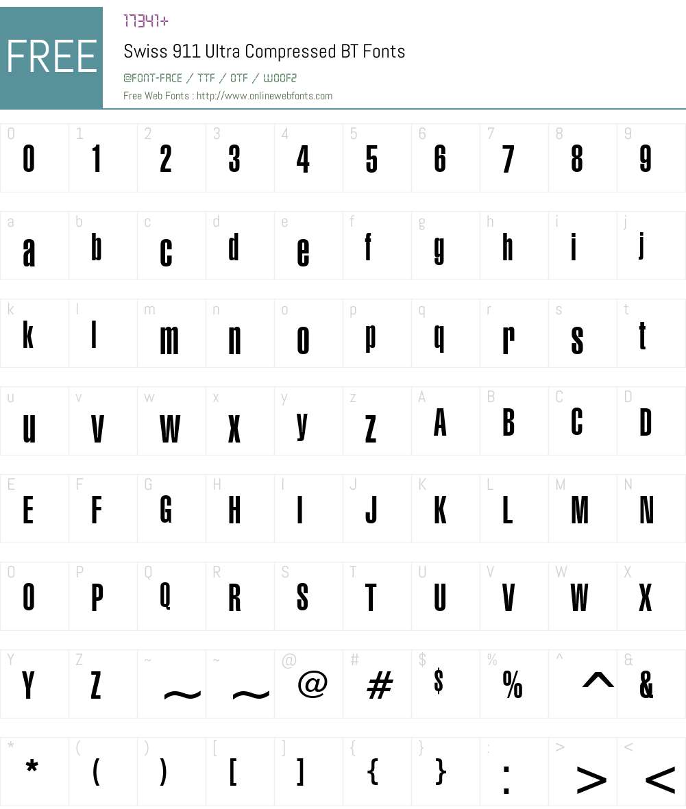 Swiss911 UCm BT Font Screenshots