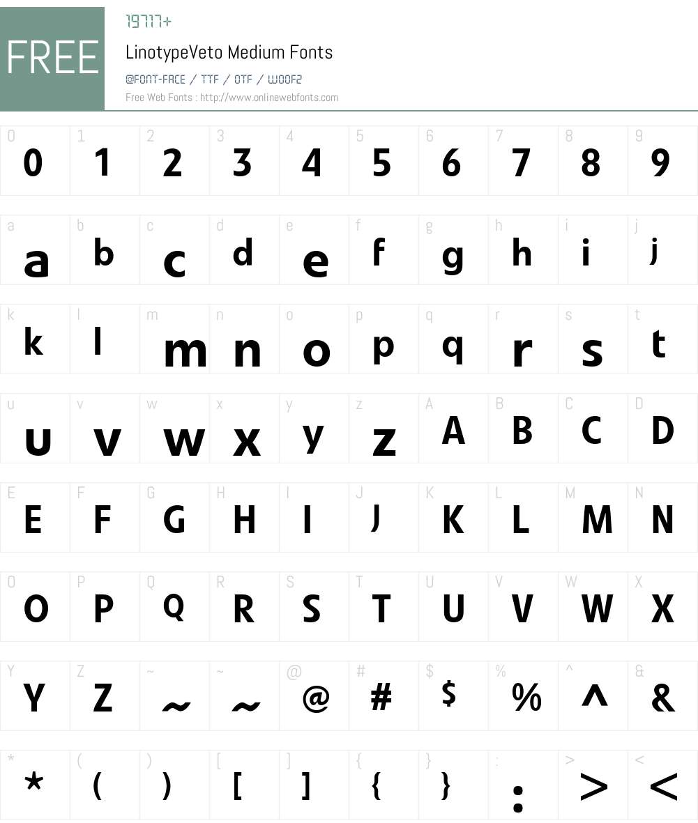 LTVeto Medium Font Screenshots