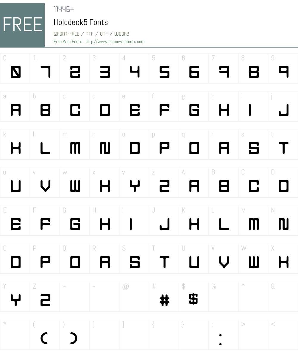 Holodeck5 Font Screenshots