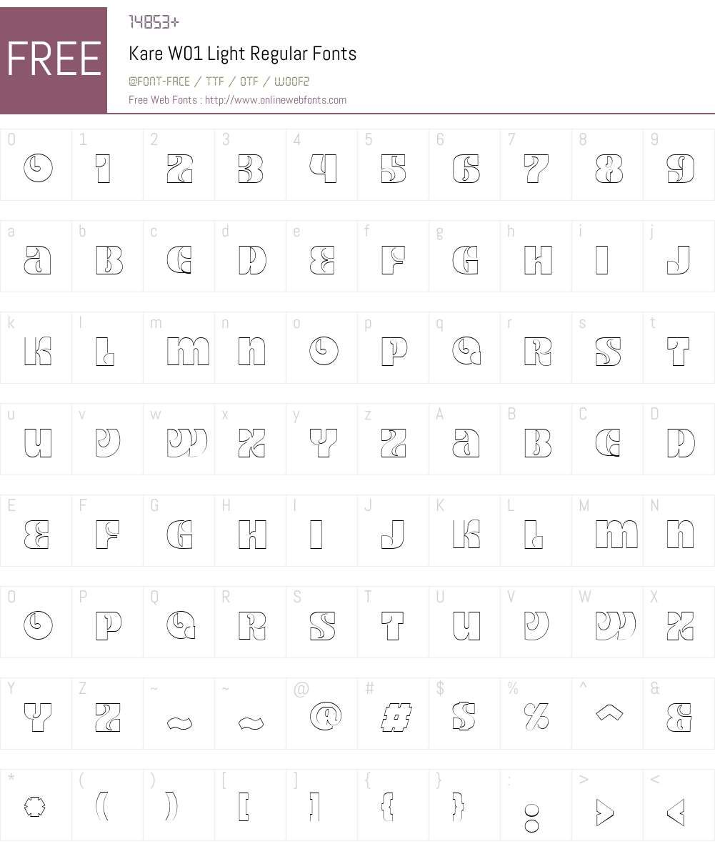 KareW01-LightRegular Font Screenshots
