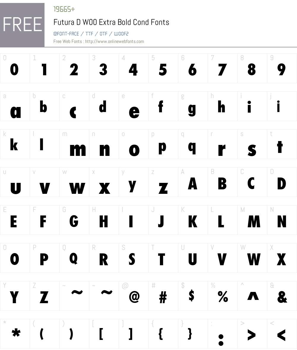 FuturaDW00-ExtraBoldCond Font Screenshots