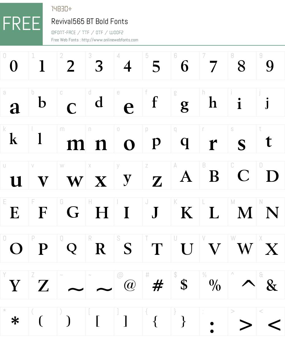 Revival565 BT Font Screenshots