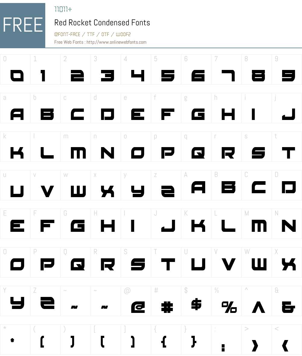 Red Rocket Condensed Font Screenshots