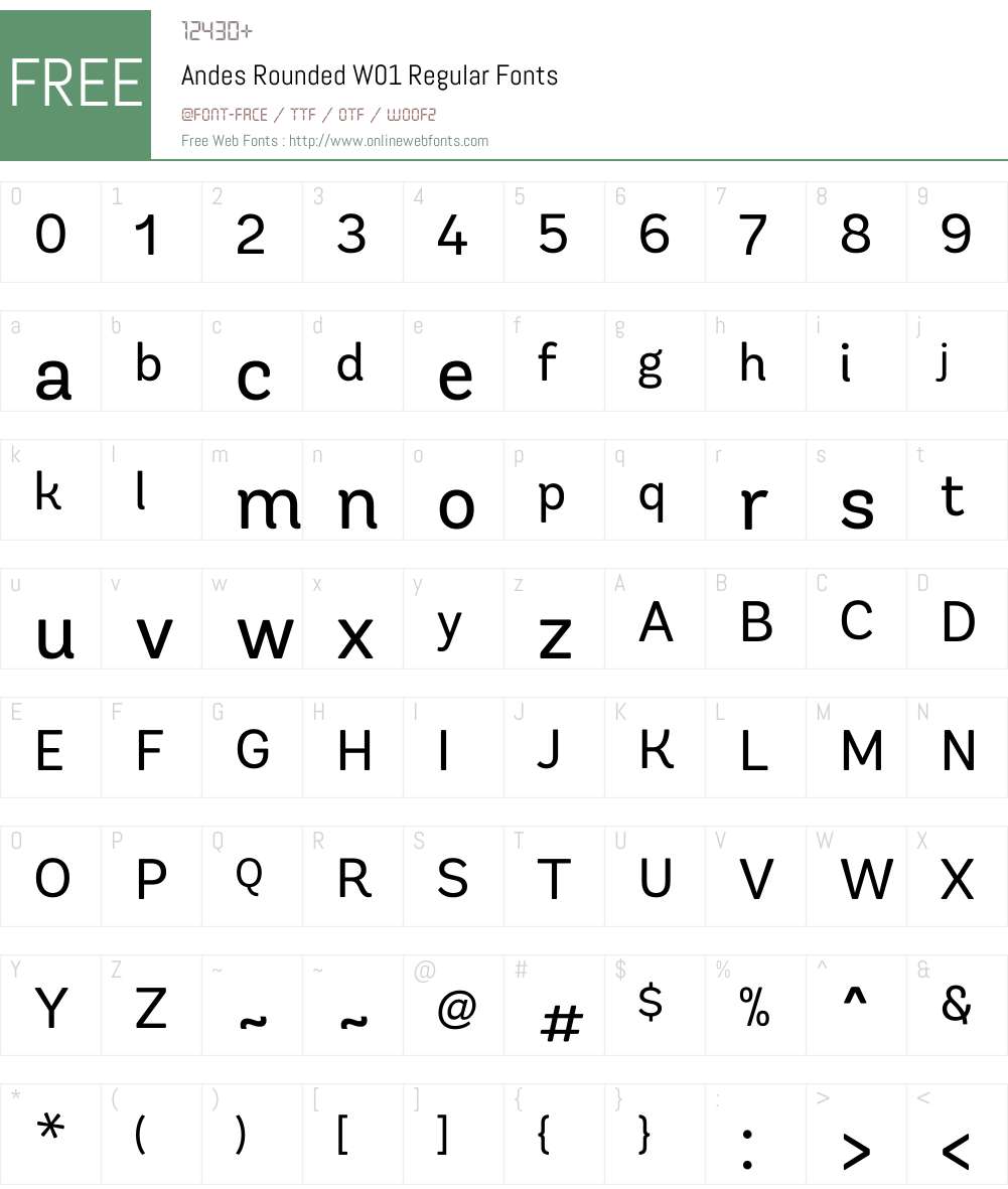 AndesRoundedW01-Regular Font Screenshots