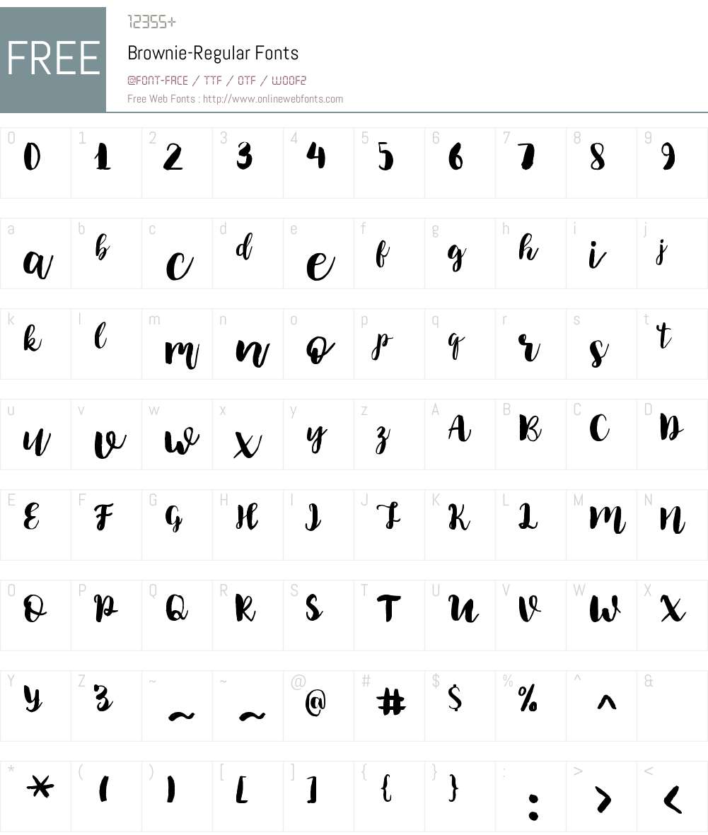 Brownie Font Screenshots