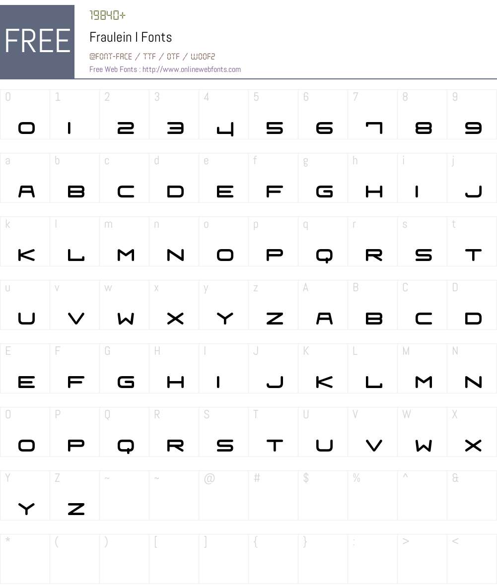 Fraulein I Font Screenshots
