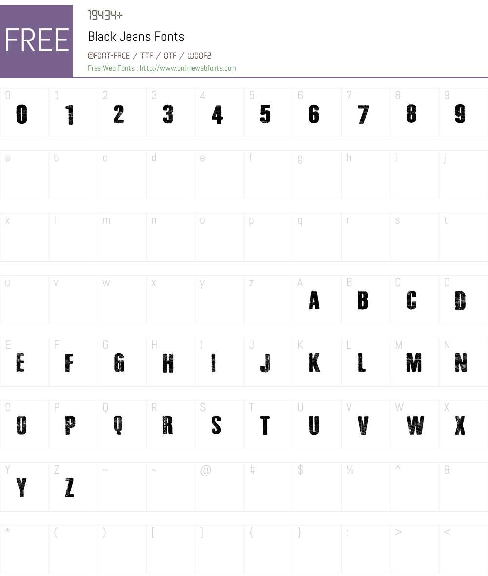 Black Jeans Font Screenshots