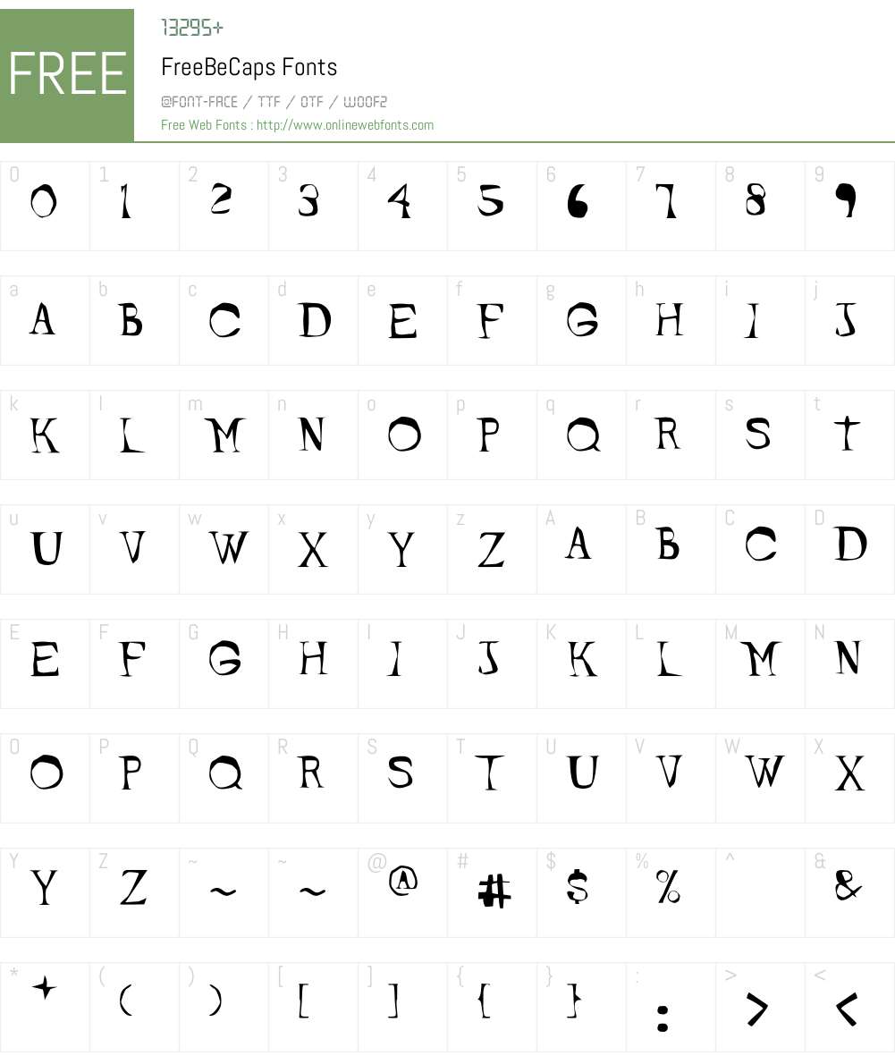 FreeBe Font Screenshots