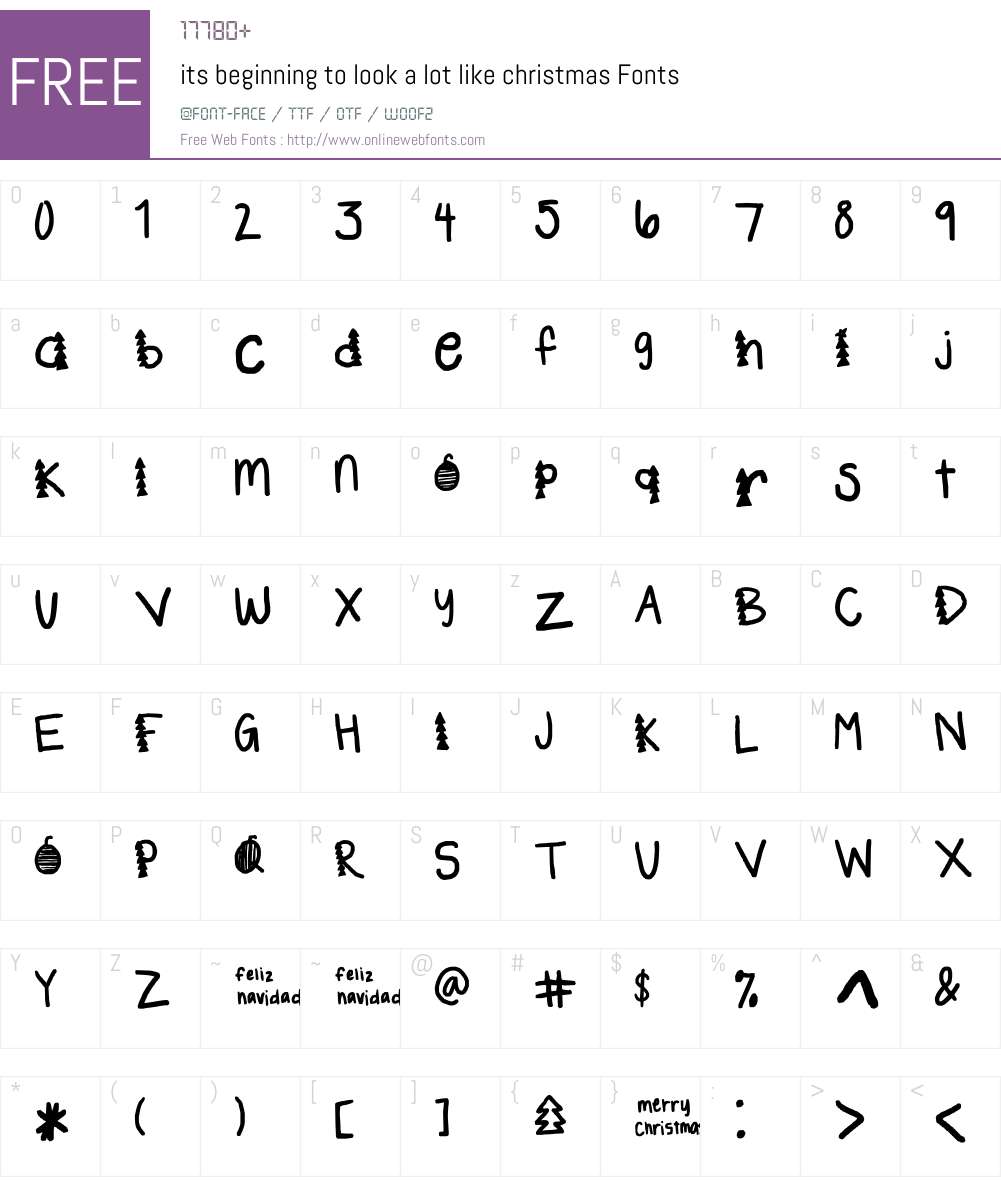 its beginning to look a lot like christmas Font Screenshots
