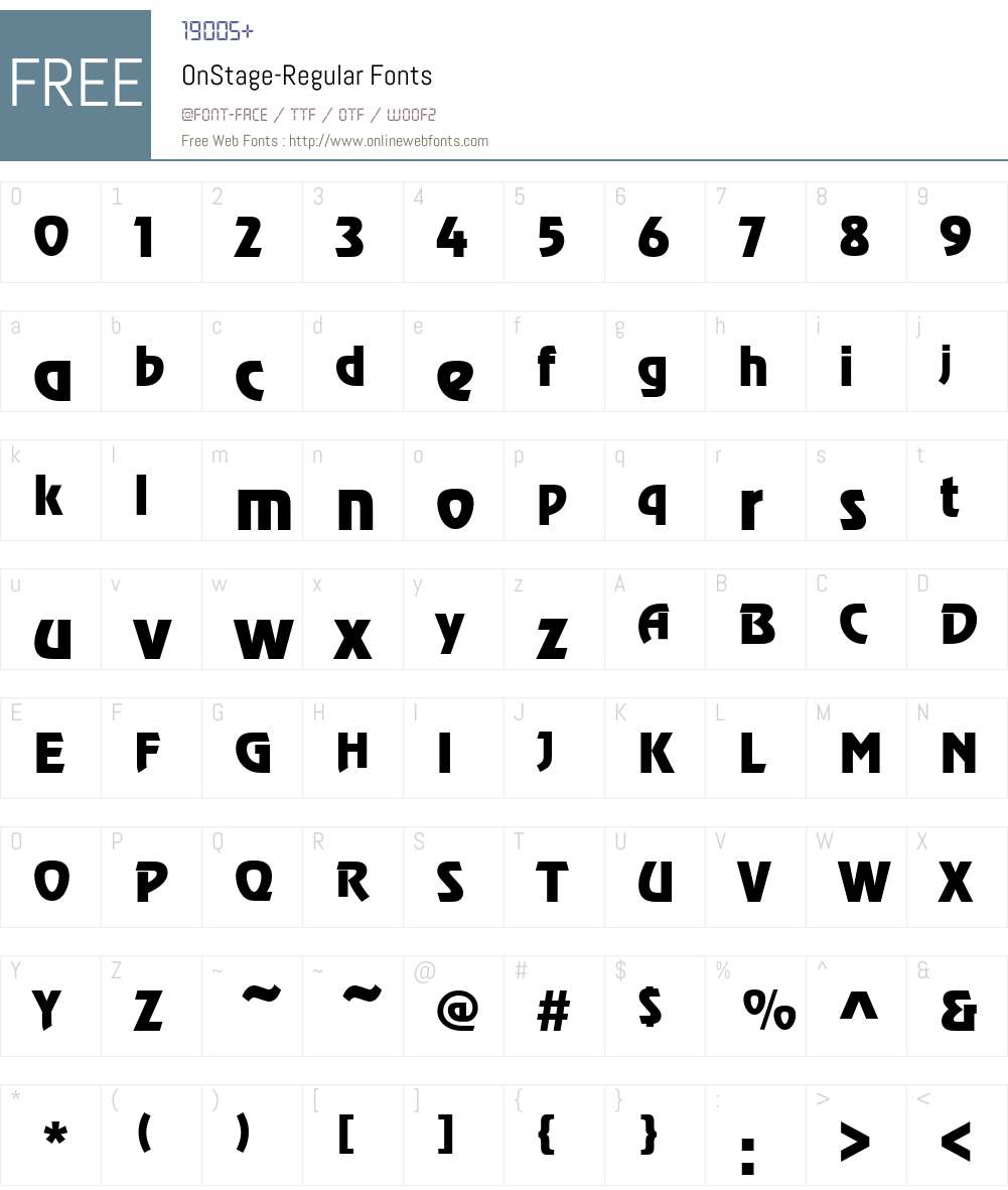 OnStage Font Screenshots