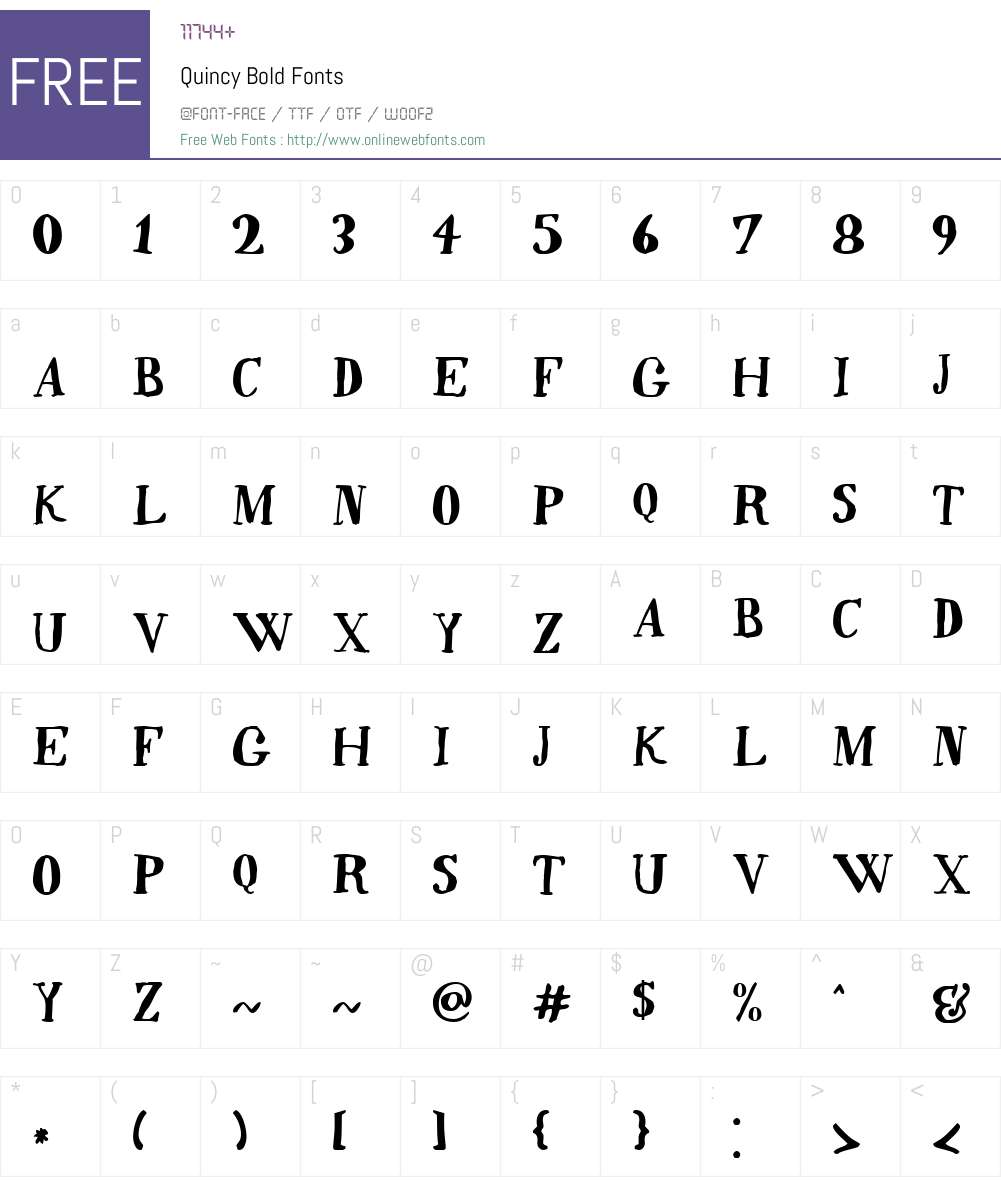 Quincy Font Screenshots