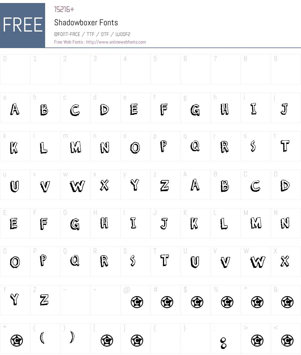 Shadowboxer Font Screenshots