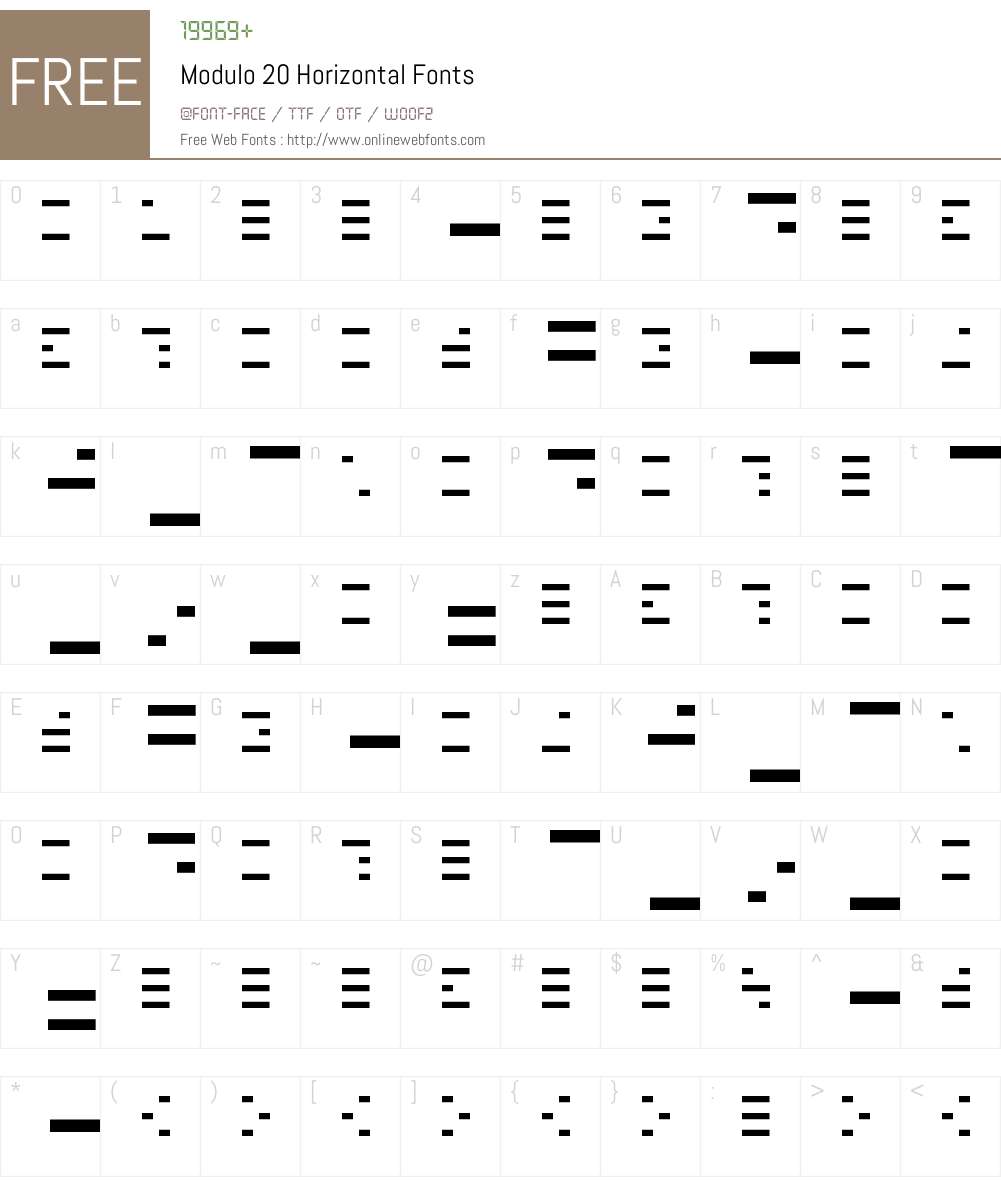 Modulo 20 Horizontal 1.000;PS 001.000;hotconv 1.0.70;makeotf.lib2.5. ...