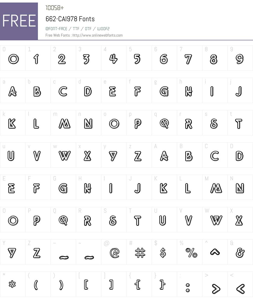 662-CAI978 Font Screenshots