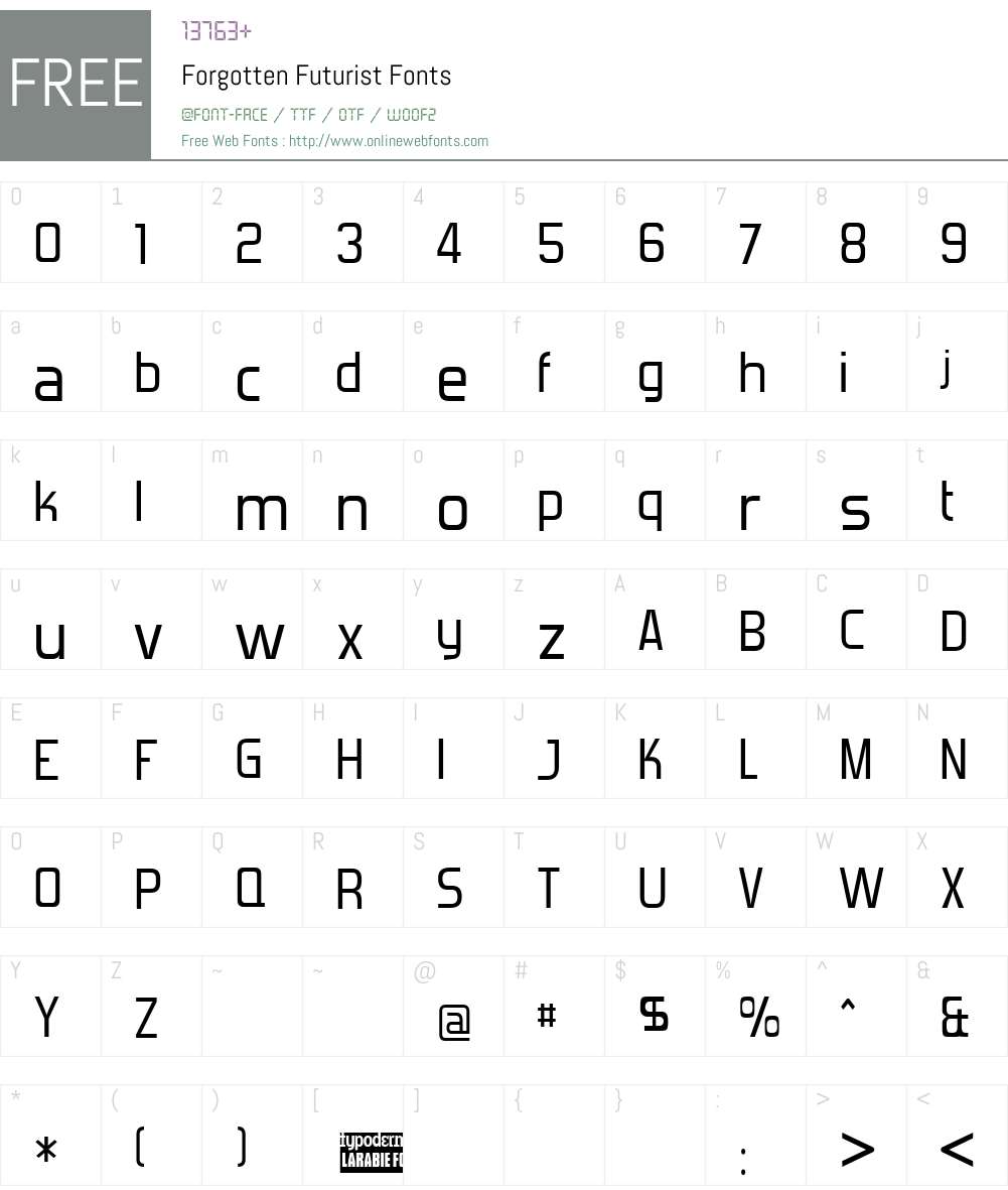 Forgotten Futurist Font Screenshots