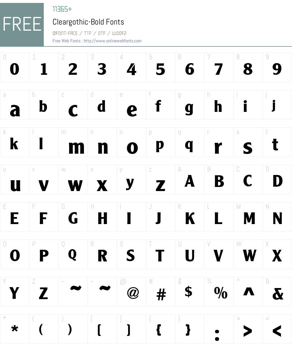 Cleargothic Font Screenshots