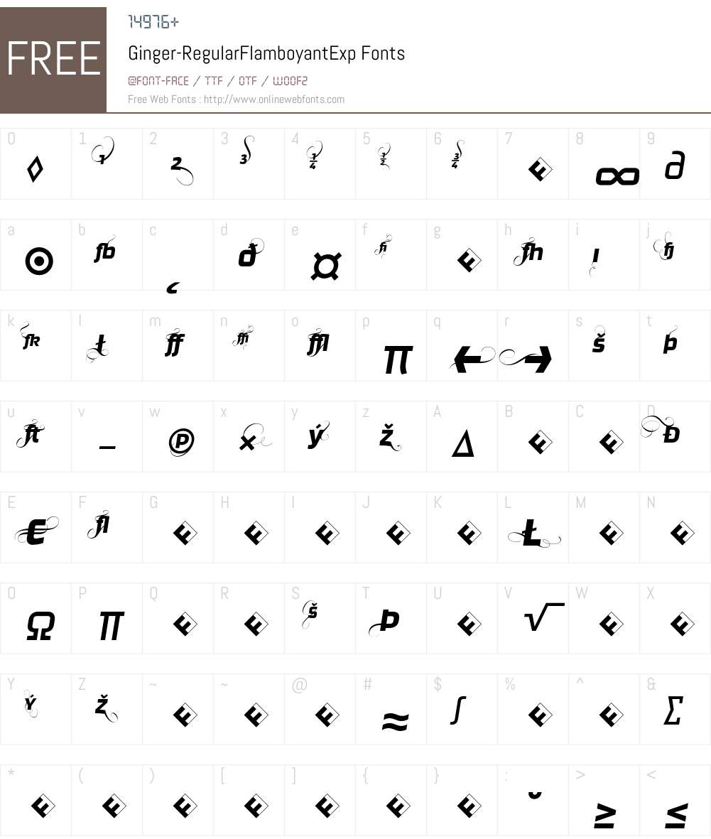 Ginger-RegularFlamboyantExp Font Screenshots