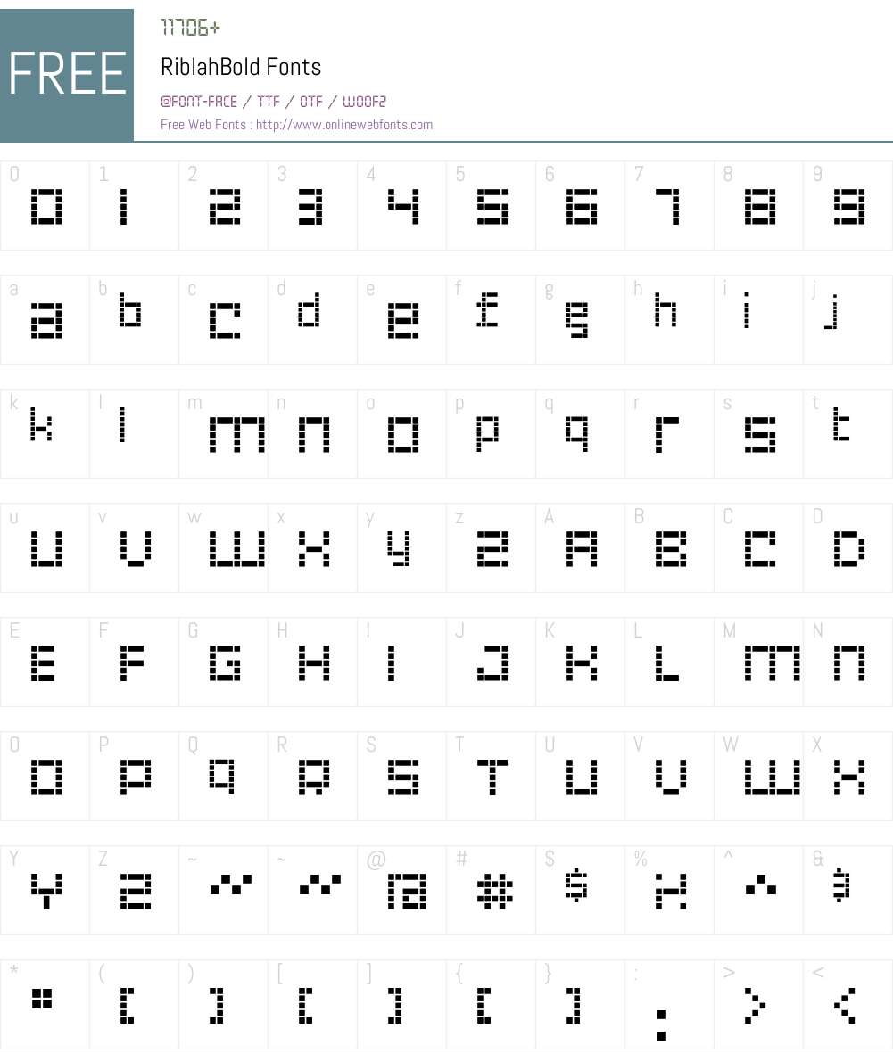 RiblahBold Font Screenshots