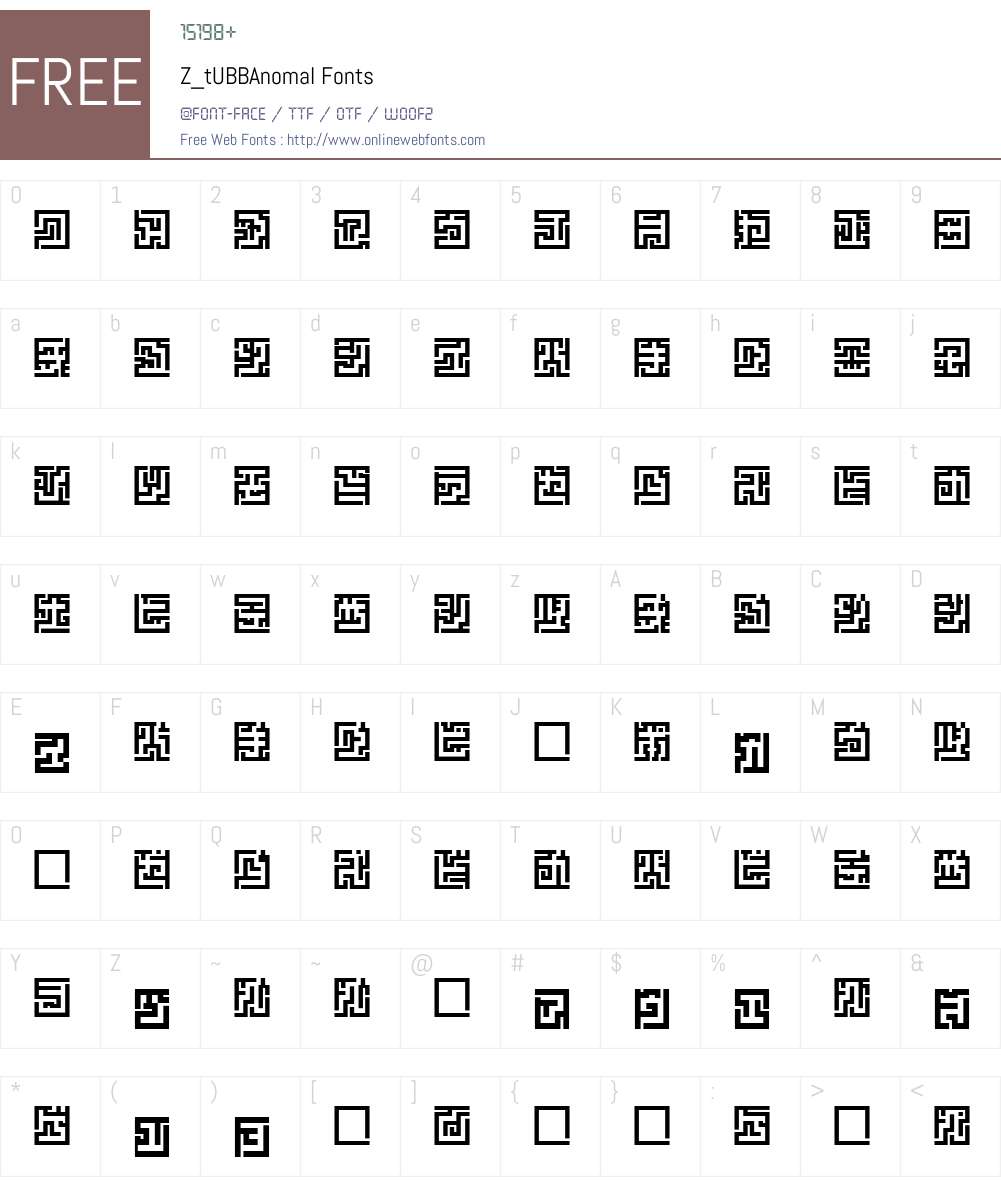 Z_tUBBAnomal Font Screenshots