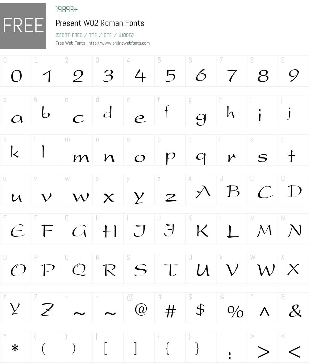Present Font Screenshots