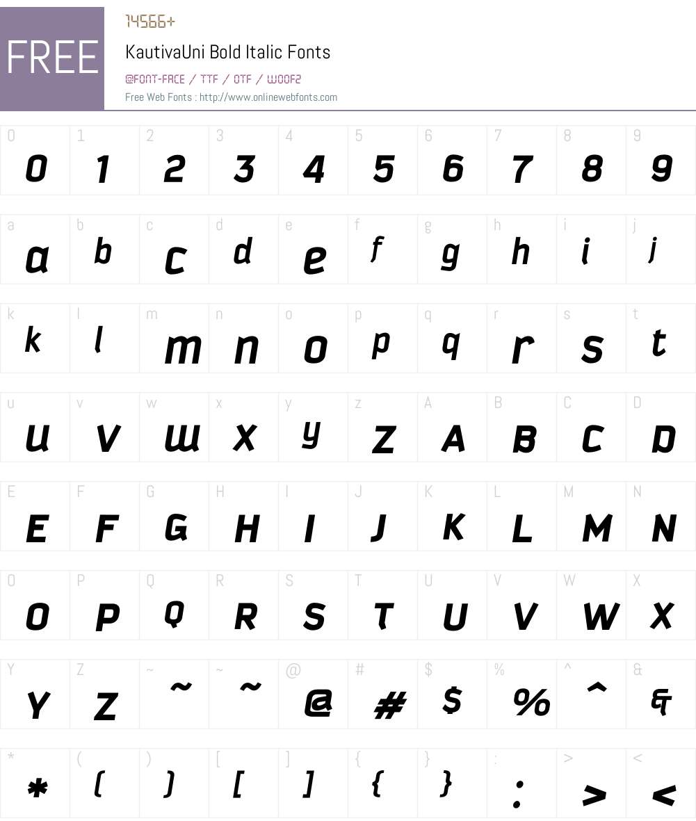 KautivaUni Font Screenshots