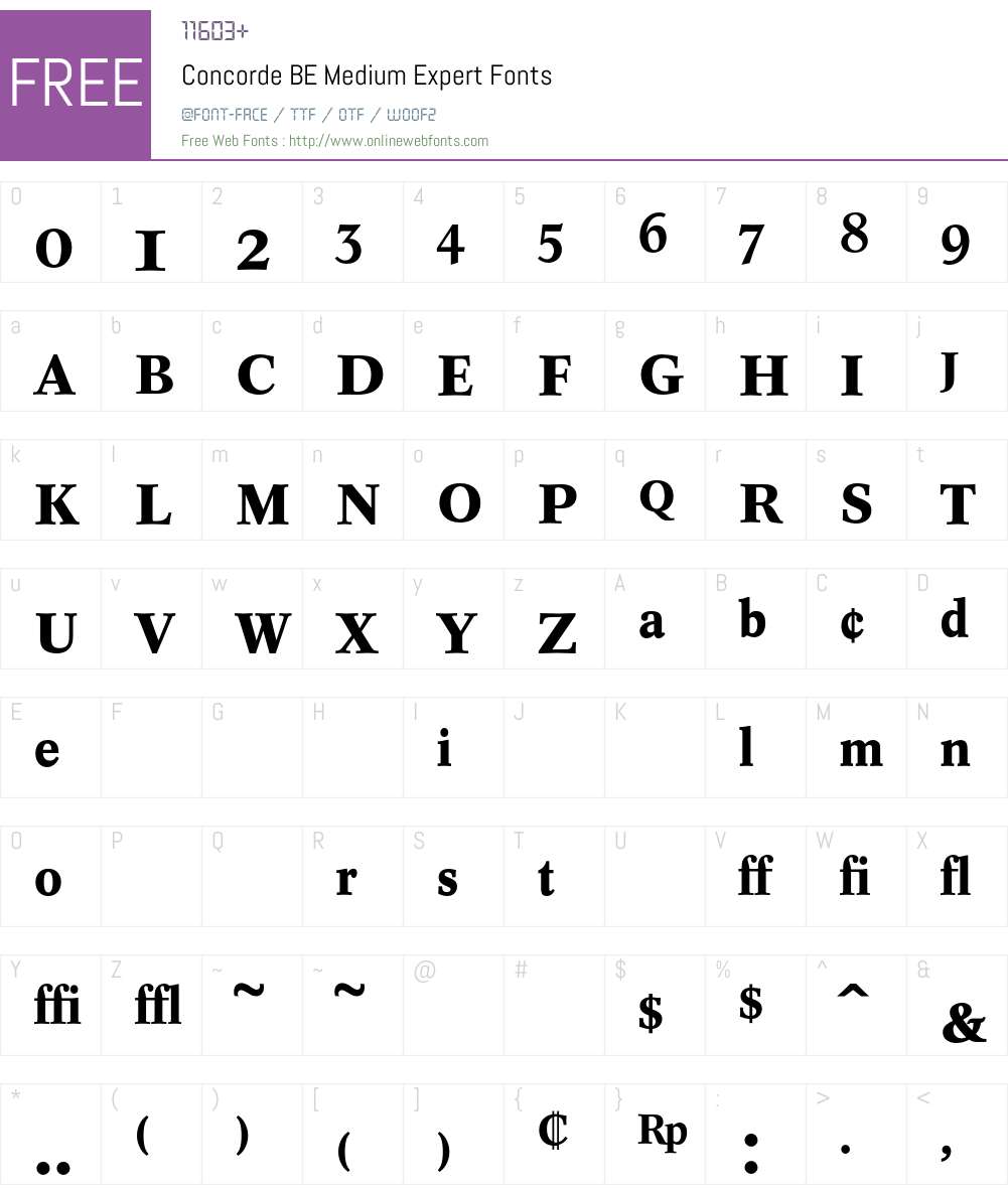 Concorde BE Font Screenshots