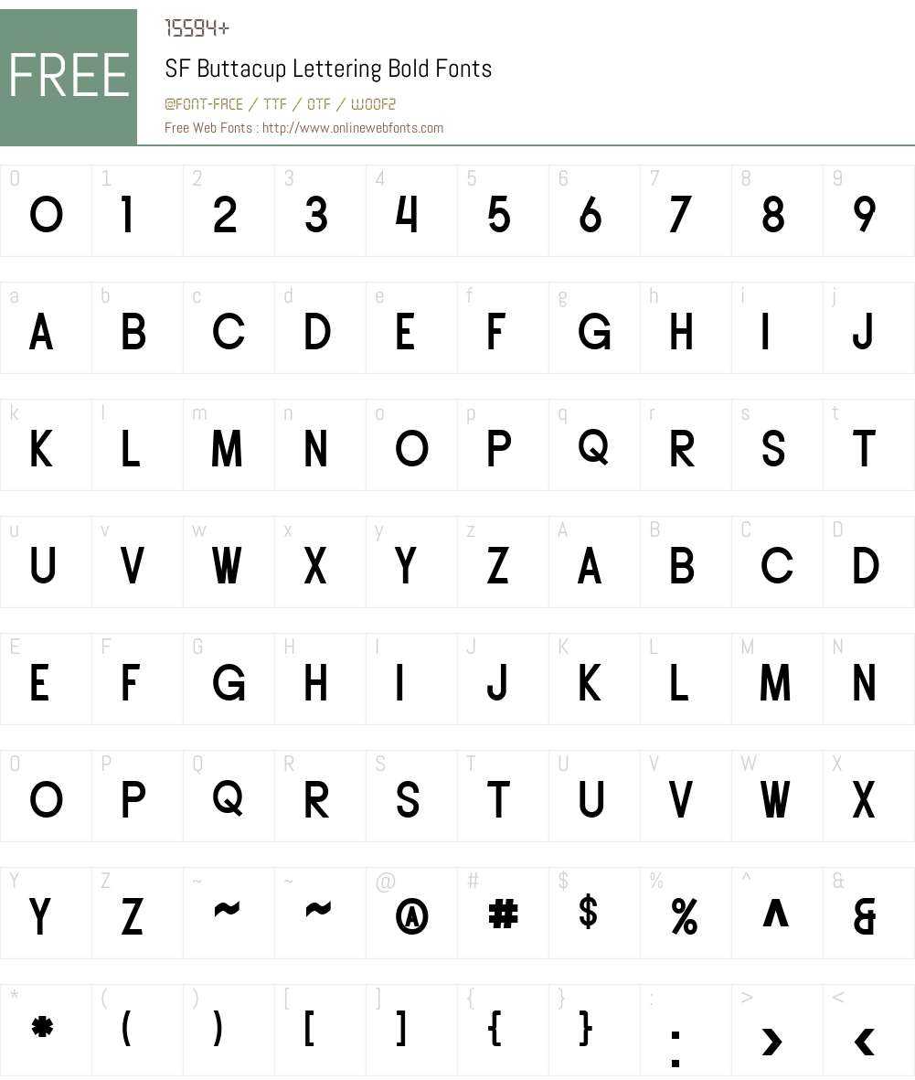 SF Buttacup Lettering Font Screenshots