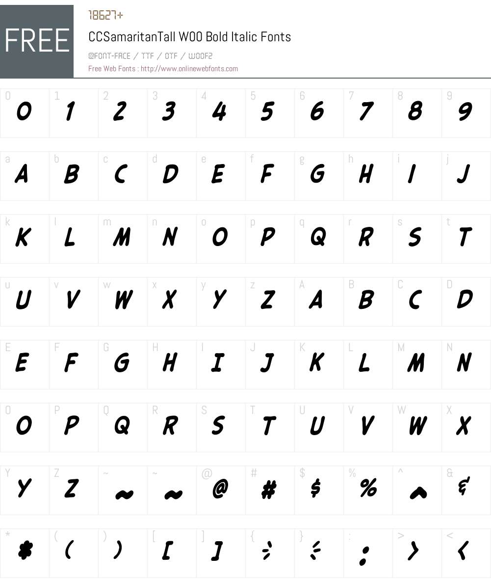 CCSamaritanTallW00-BoldIt Font Screenshots