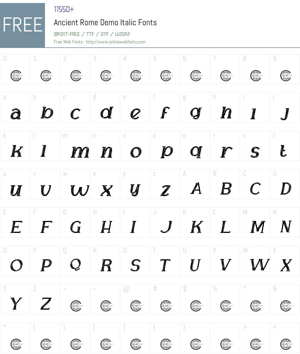 Promes Font Rome Ancient Rome Demo 1.001;Fontself Maker 3.5.7 Fonts Free Download ...