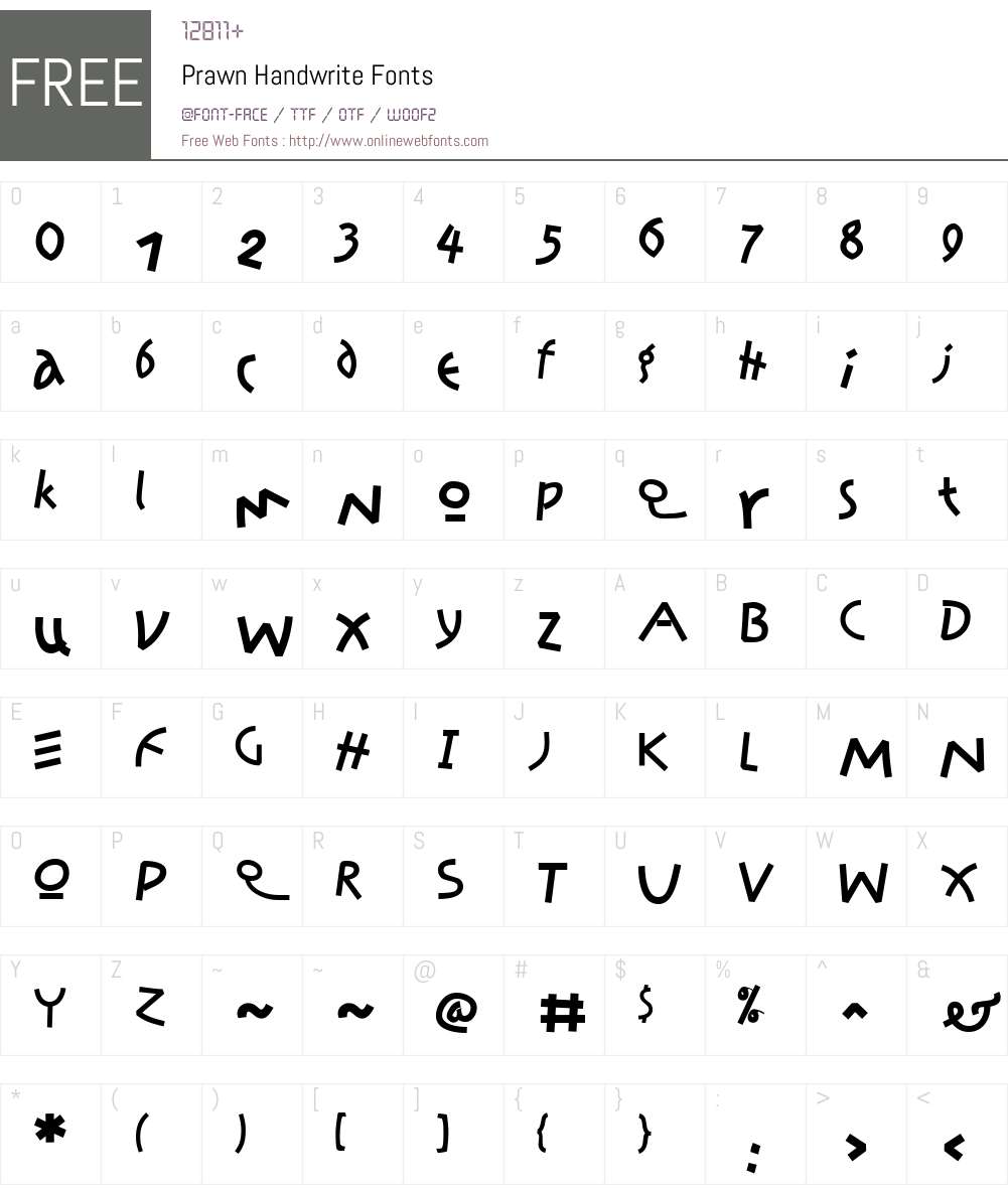 Prawn Handwrite Font Screenshots