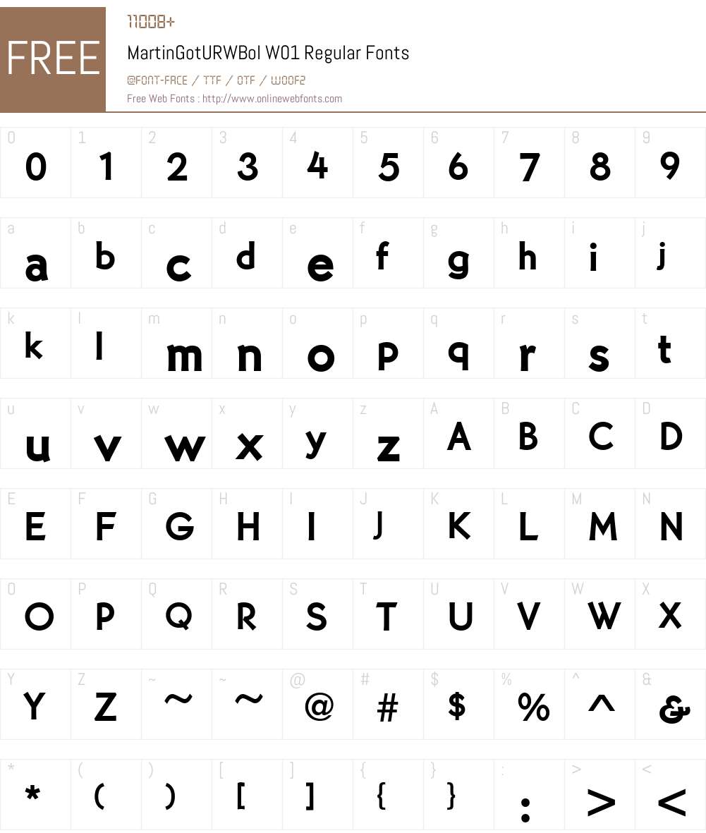 Martin Gothic Font Screenshots