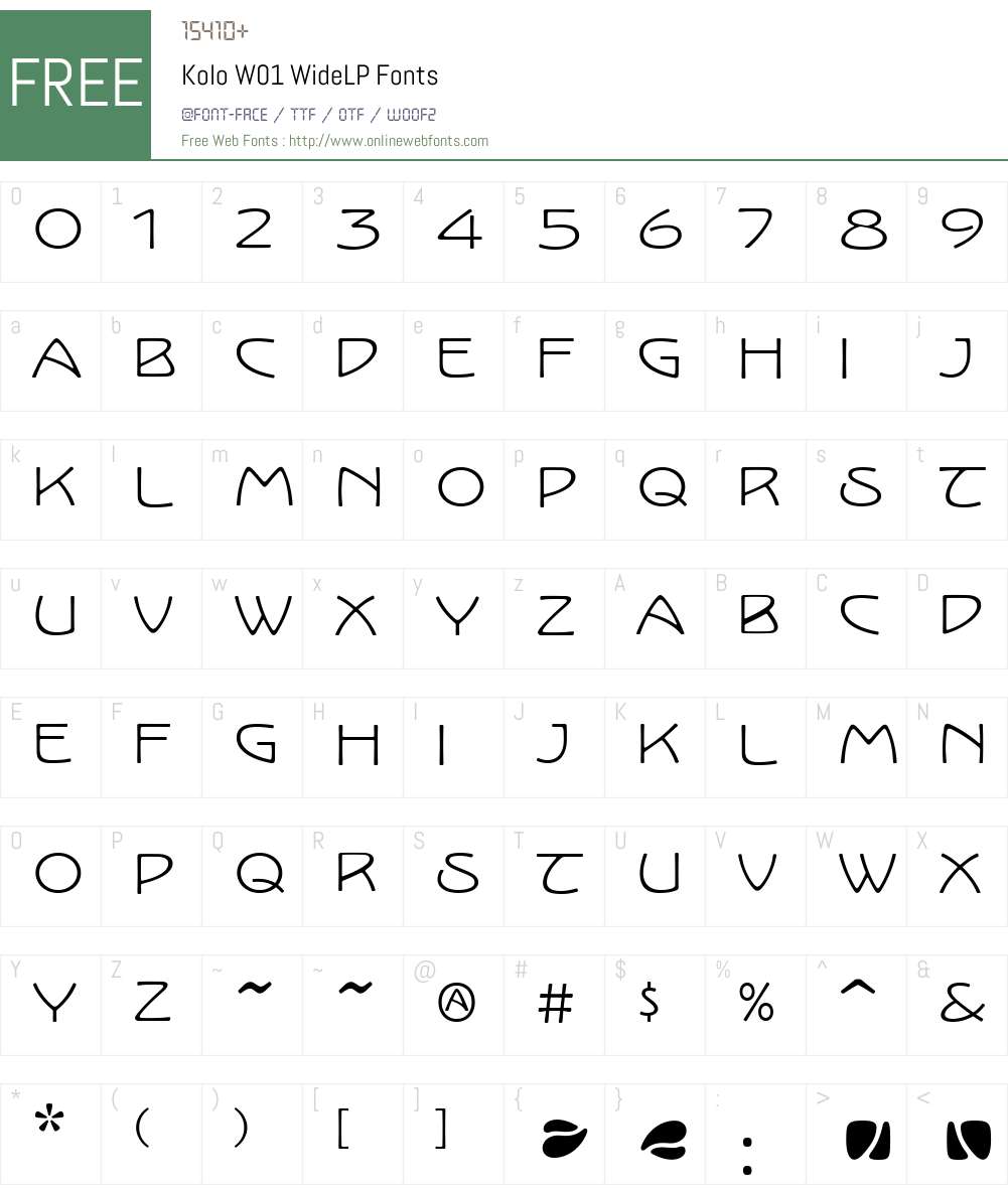 KoloW01-WideLP Font Screenshots