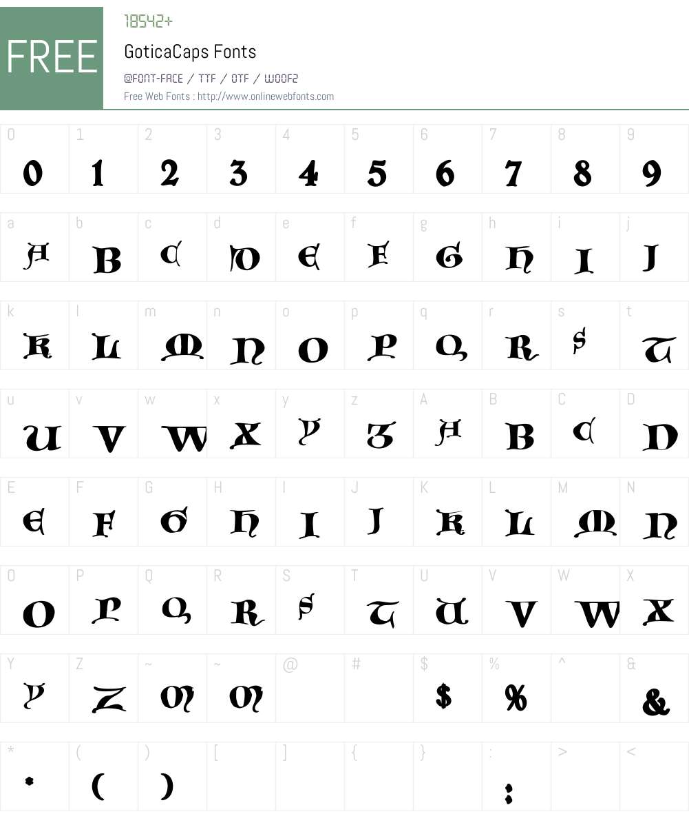 GoticaCaps Font Screenshots