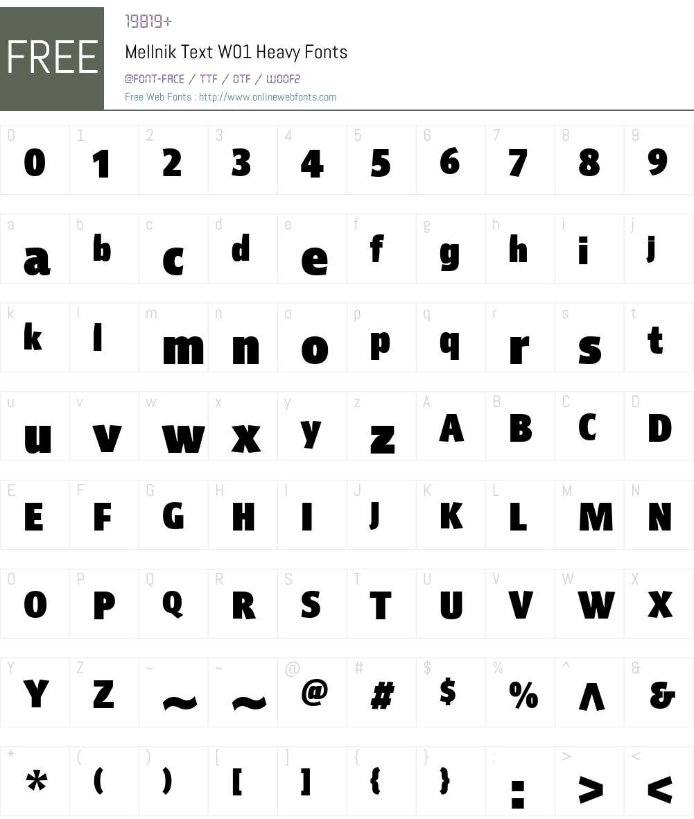 MellnikTextW01-Heavy Font Screenshots