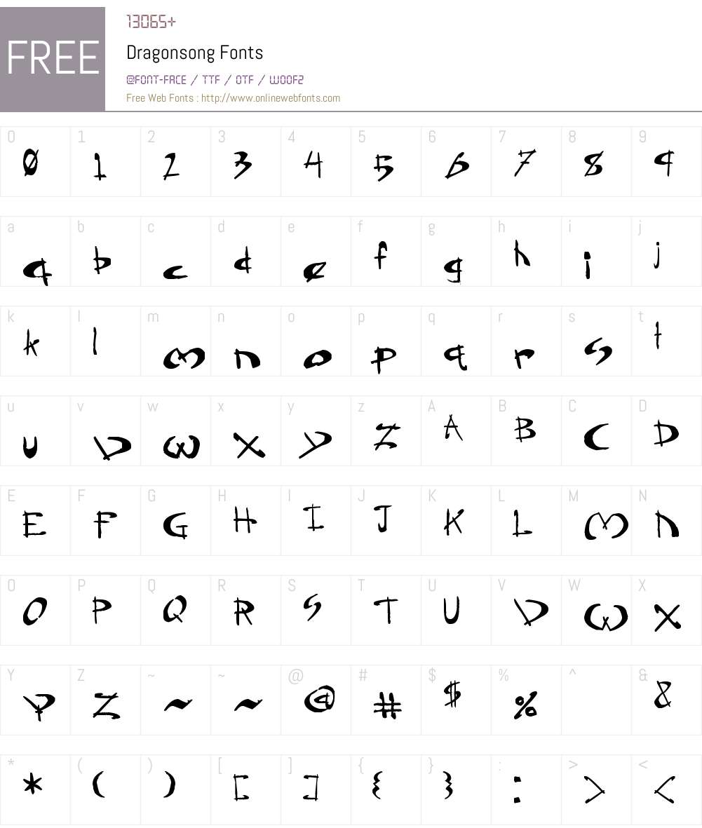 Dragonsong Font Screenshots