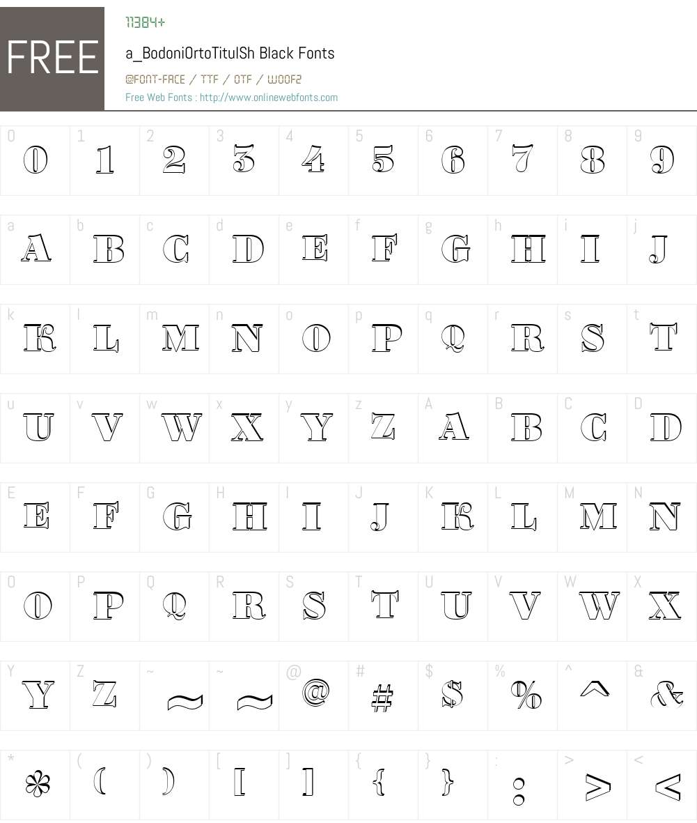 a_BodoniOrtoTitulSh Font Screenshots