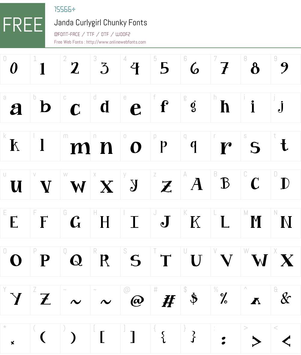 Janda Curlygirl Chunky Font Screenshots