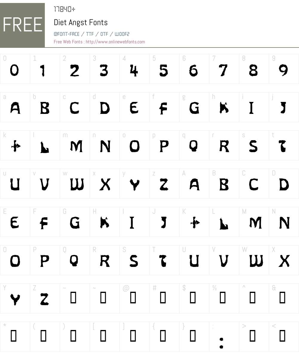Diet Angst Font Screenshots