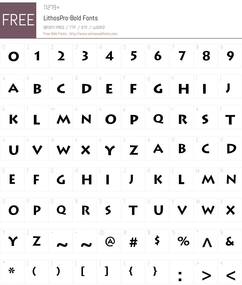 Lithos Pro Light Font Screenshots