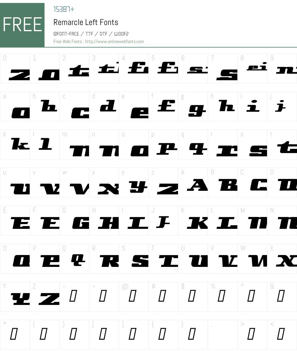Remarcle Font Screenshots