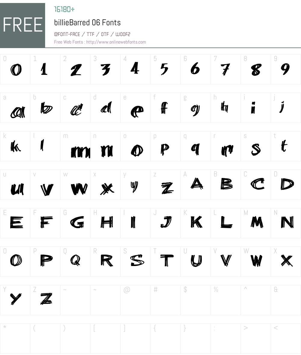 billieBarred 06 Font Screenshots