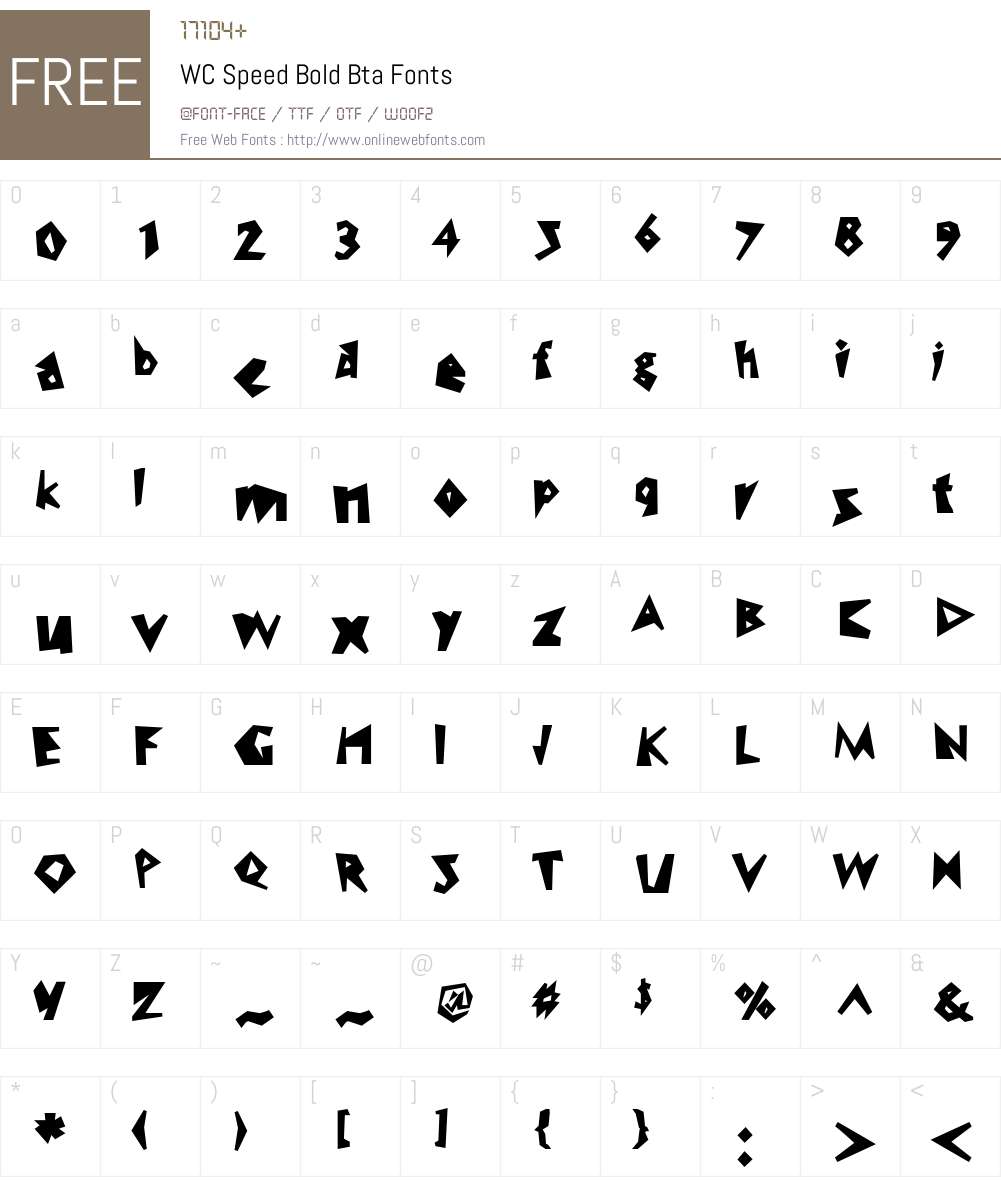 WC Speed Bta Font Screenshots